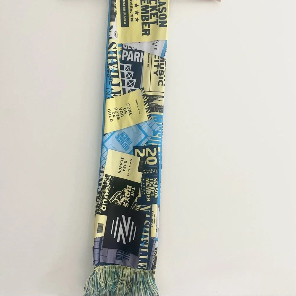 Nashville SC 2024 Season Ticket Holder Scarf Blue Yellow Soccer Club Futbol Gear